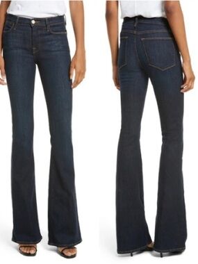 Frame Denim Dark Indigo Flare Jeans